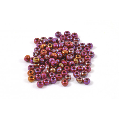 SEED BEAD NO. 8 OPAQUE RUBY AB